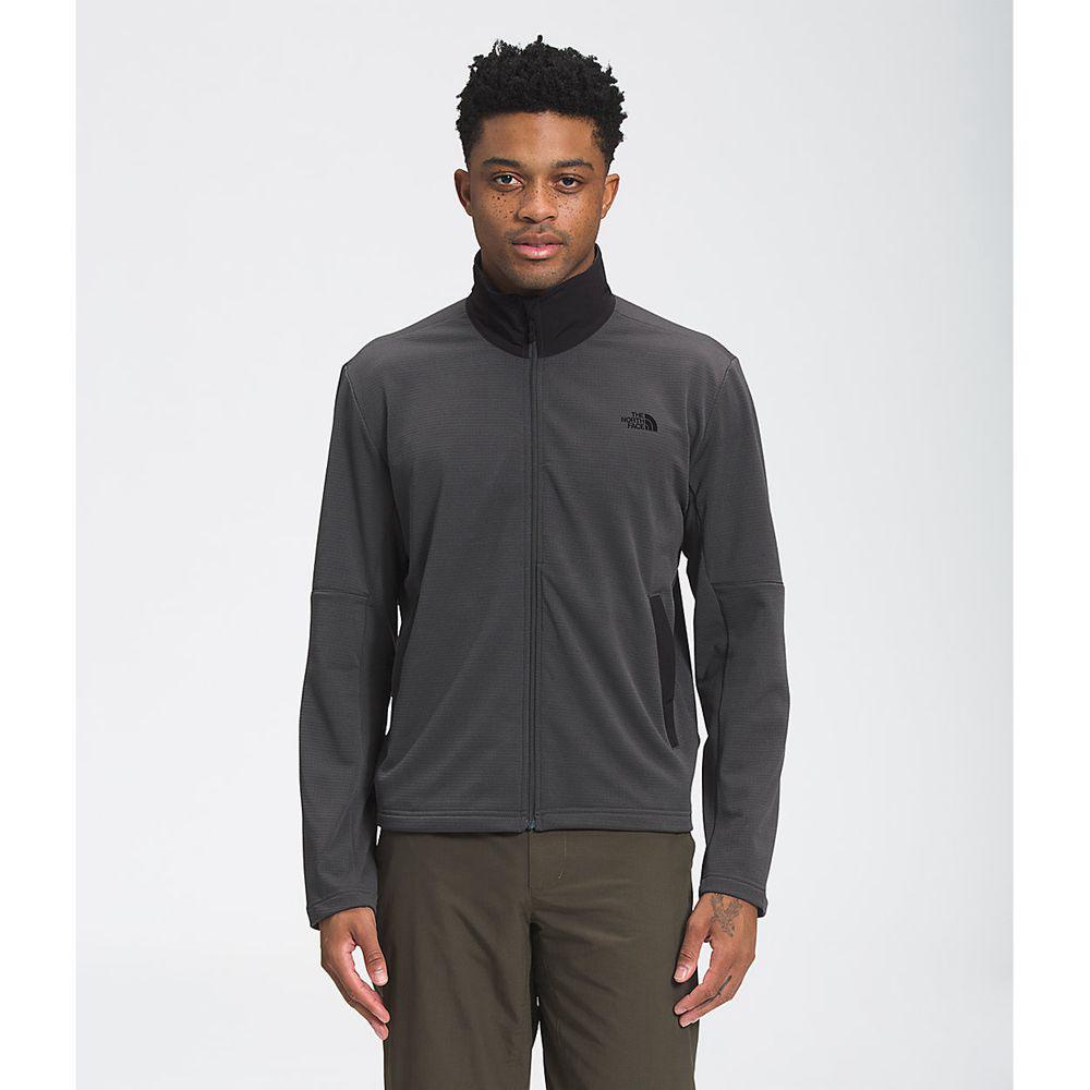 The North Face Wayroute Ανδρικα Fleece Full Zip - Γκρι / Μαυρα (UXGJ67915)
